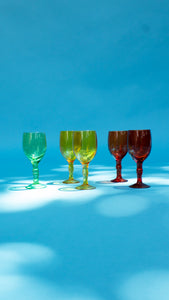 MCM Tri-Color Cordial Glass Set